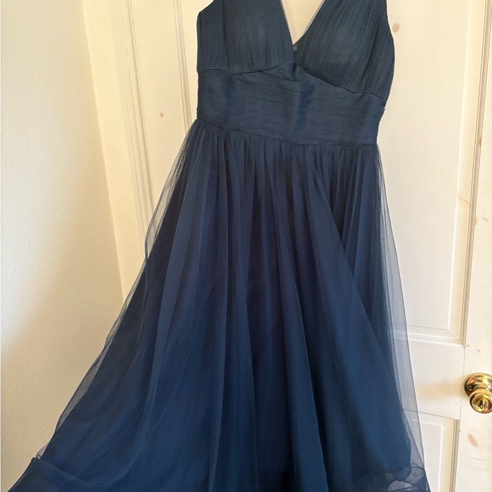 Chic Midnight Blue High-Low Dress - Picture 3 of 12